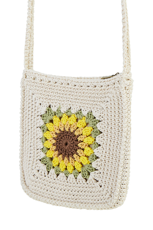 Yumi Handmade White Sunflower Crochet Bag ACC BAGS Yumi