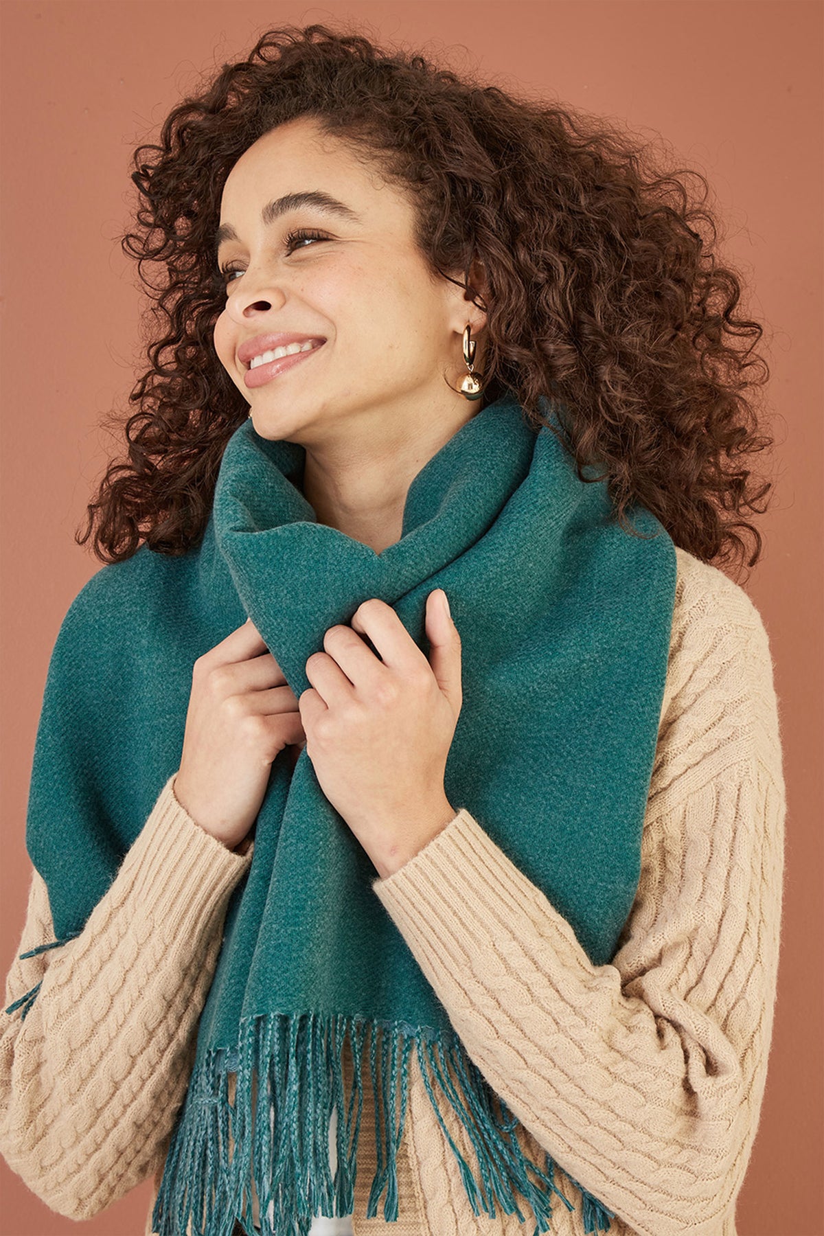 Yumi Blue Two Tone Scarf Yumi