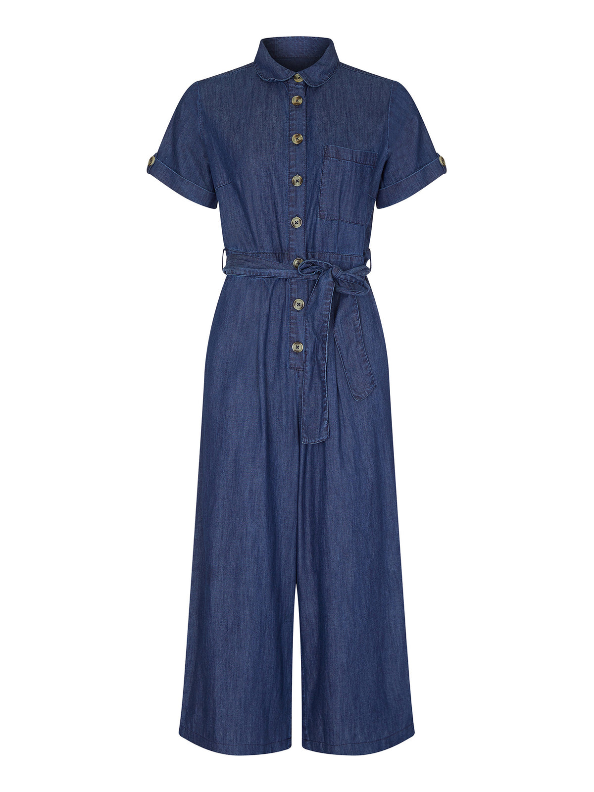 Yumi Blue Button Denim Jumpsuit Yumi