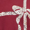 Yumi Burgundy Sequin Bow Knitted Jumper Knit Xmas Jumper Yumi