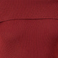 Yumi Burgundy Bardot Knitted Fitted Midi Dress Knit Dress Yumi