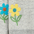 Yumi Grey Striped Relaxed Fit Jumper With Flowers Knit Jumper Yumi