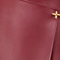 Yumi Burgundy Faux Leather Wrap Mini Skirt Skirts Yumi