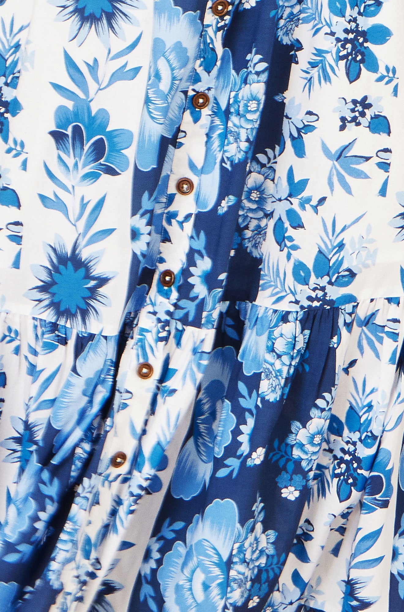 Yumi Blue Floral Viscose Midi Shirt Dress With Matching Belt Dress Casual Yumi