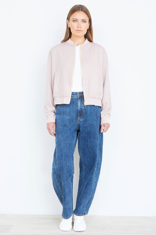 Yumi Stone Relaxed Lightweight Bomber Jacket Outerwear Yumi