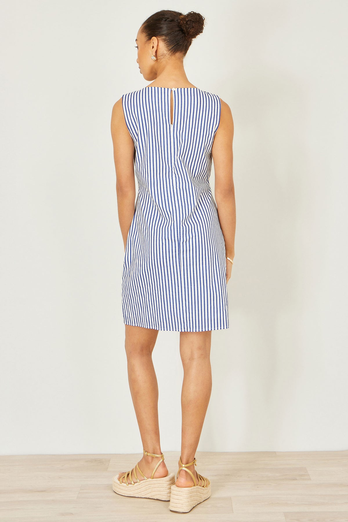Yumi Navy Stripe Cotton Shift Dress Dress Casual Yumi