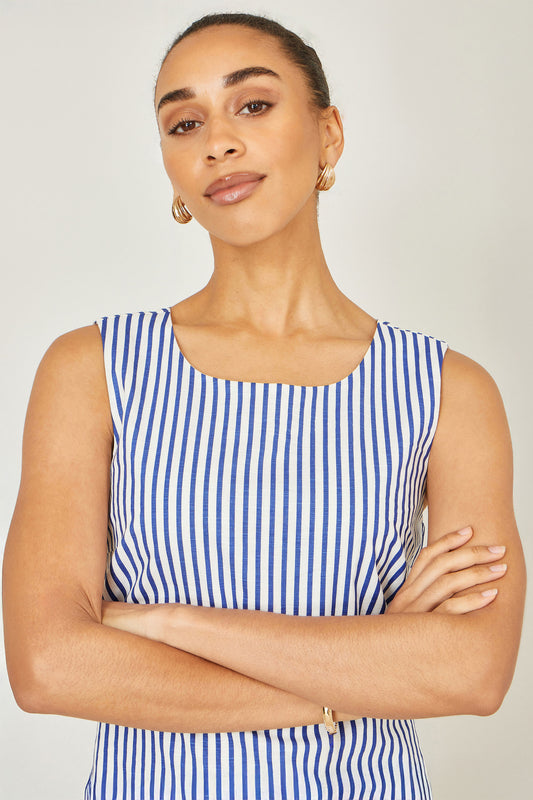 Yumi Navy Stripe Cotton Shift Dress Dress Casual Yumi