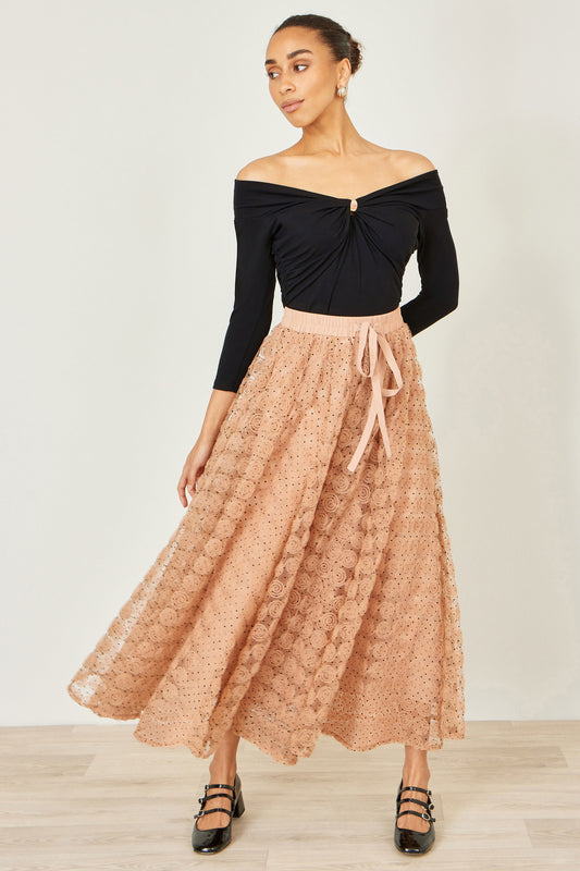 Yumi Black Bardot Long Sleeve Jersey Top Tops Yumi