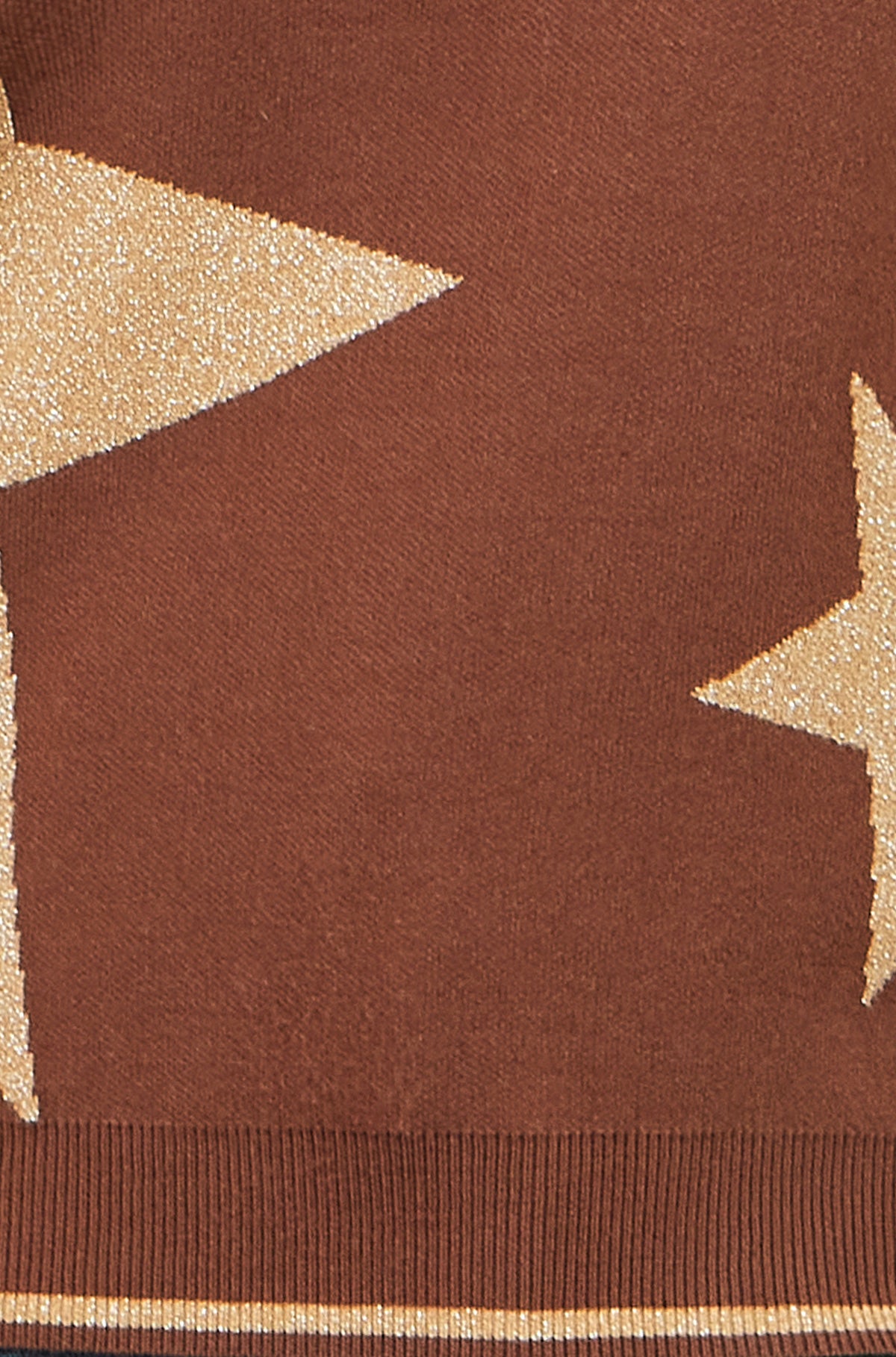 Yumi Brown Viscose Star Relaxed Jumped With Sparkle Knit Jumper Yumi