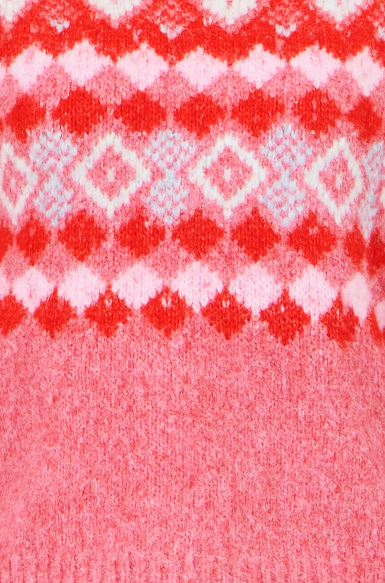 Yumi Red Fairisle Wool Blend Relaxed Jumper