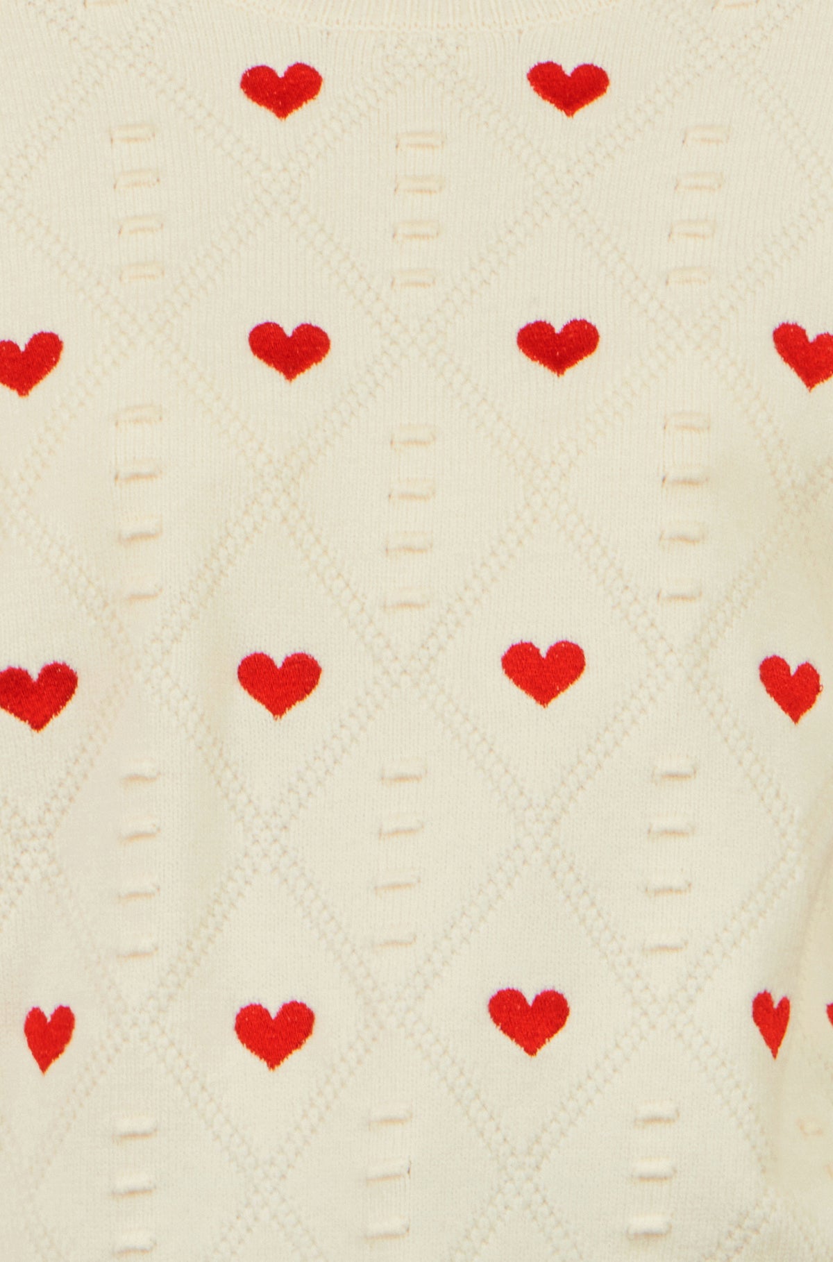 Yumi Ivory Embroidered Heart Jumper Knit Jumper Yumi
