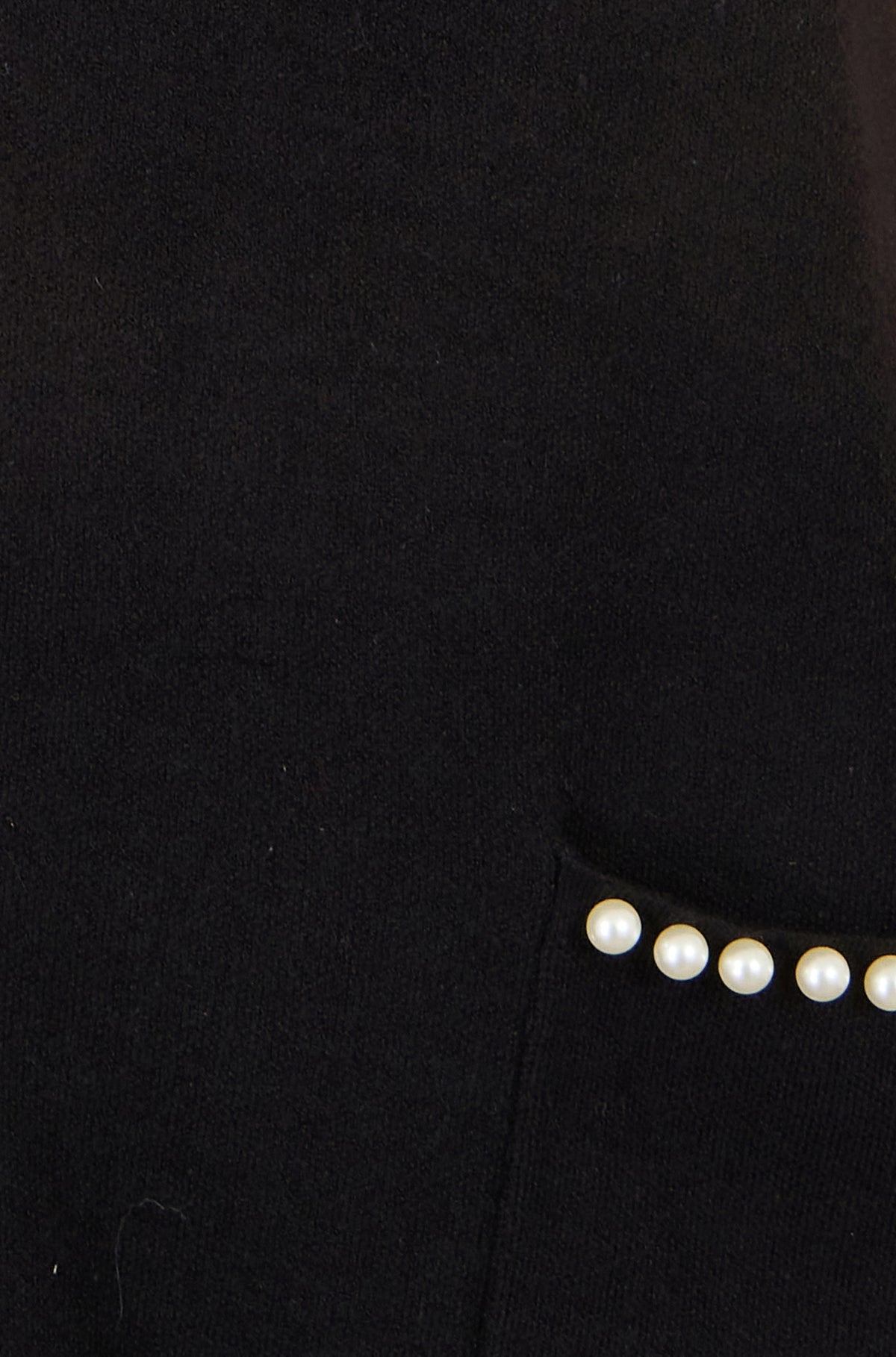 Yumi Black Pearl Detail Knitted Tunic Knit Dress Yumi