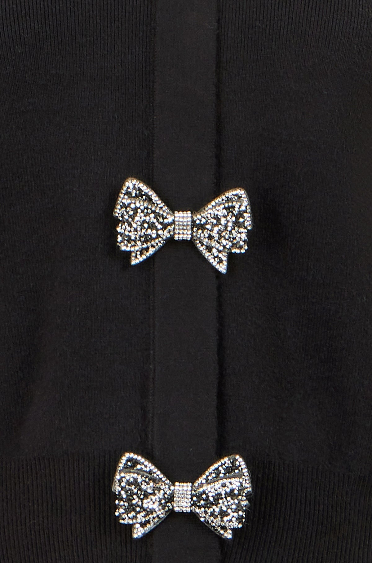 Yumi Black Sparkle Bow Cardigan Knit Jumper Yumi