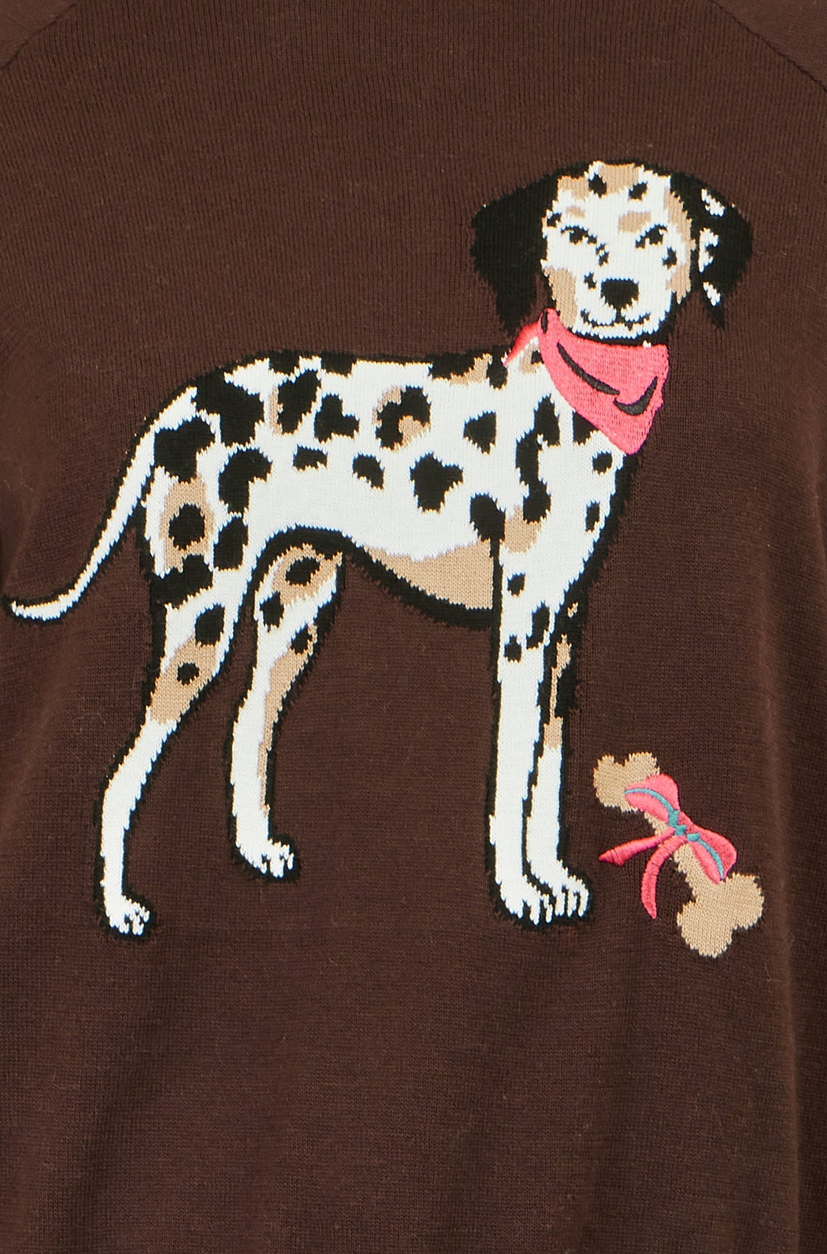 Yumi Brown Dalmatian Intarsia Relaxed Jumper Knit Jumper Yumi