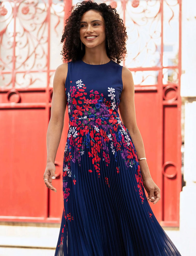 Navy Floral Dresses