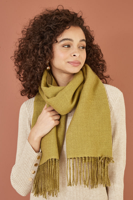Yumi Green Two Tone Scarf Yumi