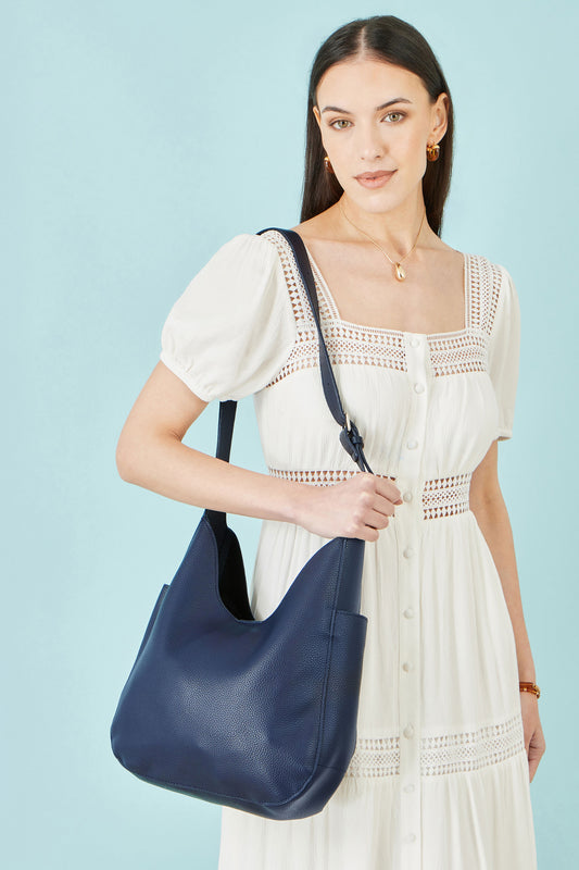 Yumi Navy Shoulder Bag With Detachable Inside Purse ACC BAGS Yumi