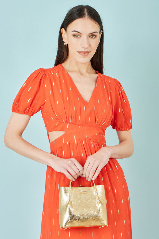 Yumi Gold Metallic Small Tote Bag ACC BAGS Yumi