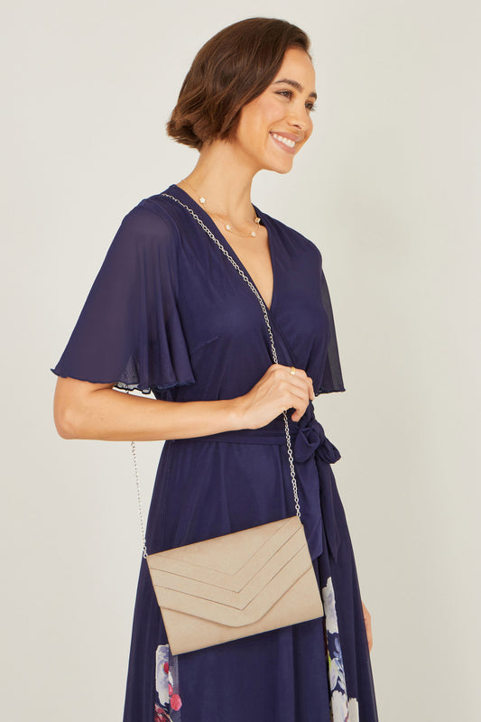 Yumi Ivory Shimmer Envelope Clutch Bag ACC BAGS Yumi