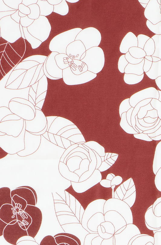 Yumi Brown Viscose Floral Scarf ACC SCARF Yumi