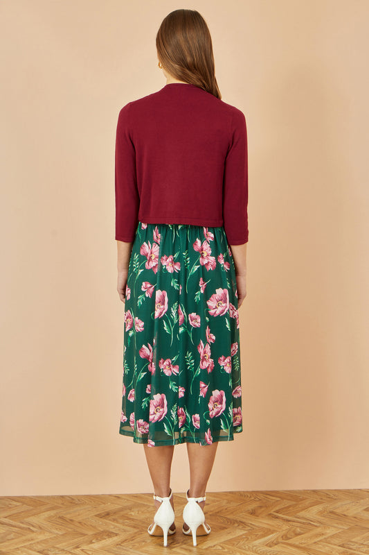 Yumi Burgundy Knitted Bolero Knit Cardigan Yumi