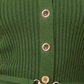 Yumi Green Rib Knit Midi Shirt Dress With Snaffle Belt Knit Dress Yumi