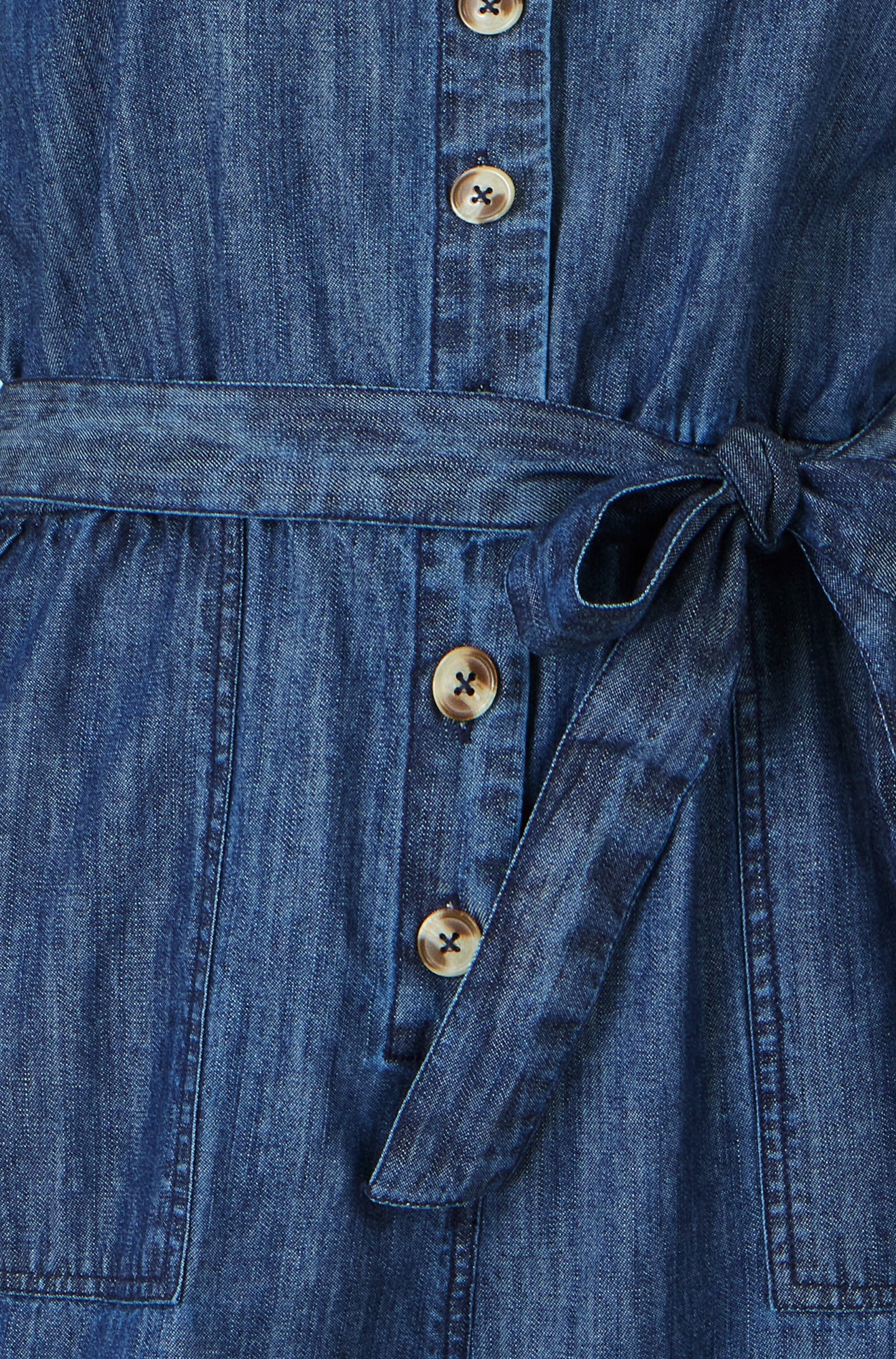 Yumi Blue Chambray Button Through Jumpsuit JUMPSUIT Yumi