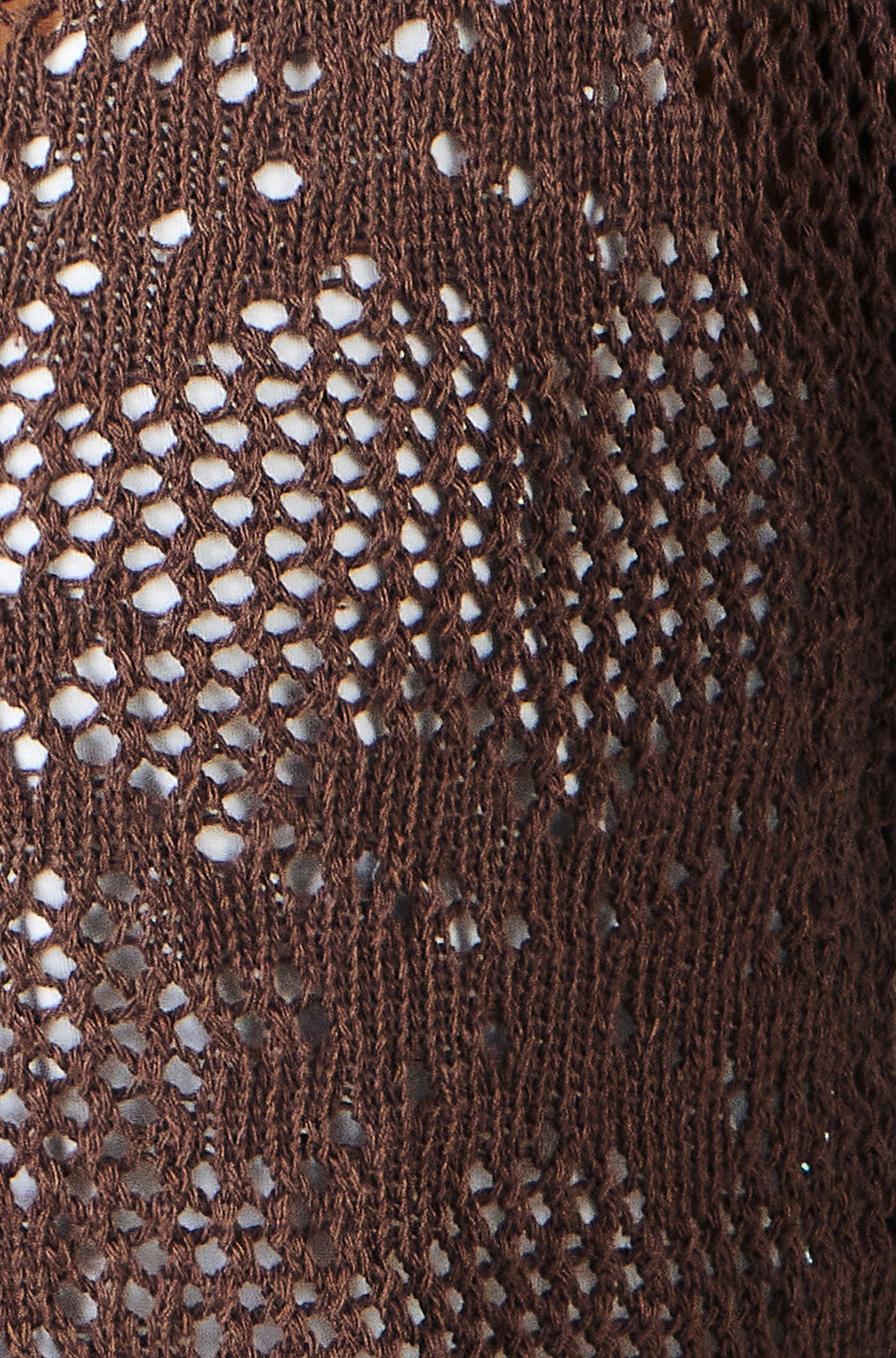 Yumi Brown Flower Crochet Button Up Cardigan Knit Cardigan Yumi
