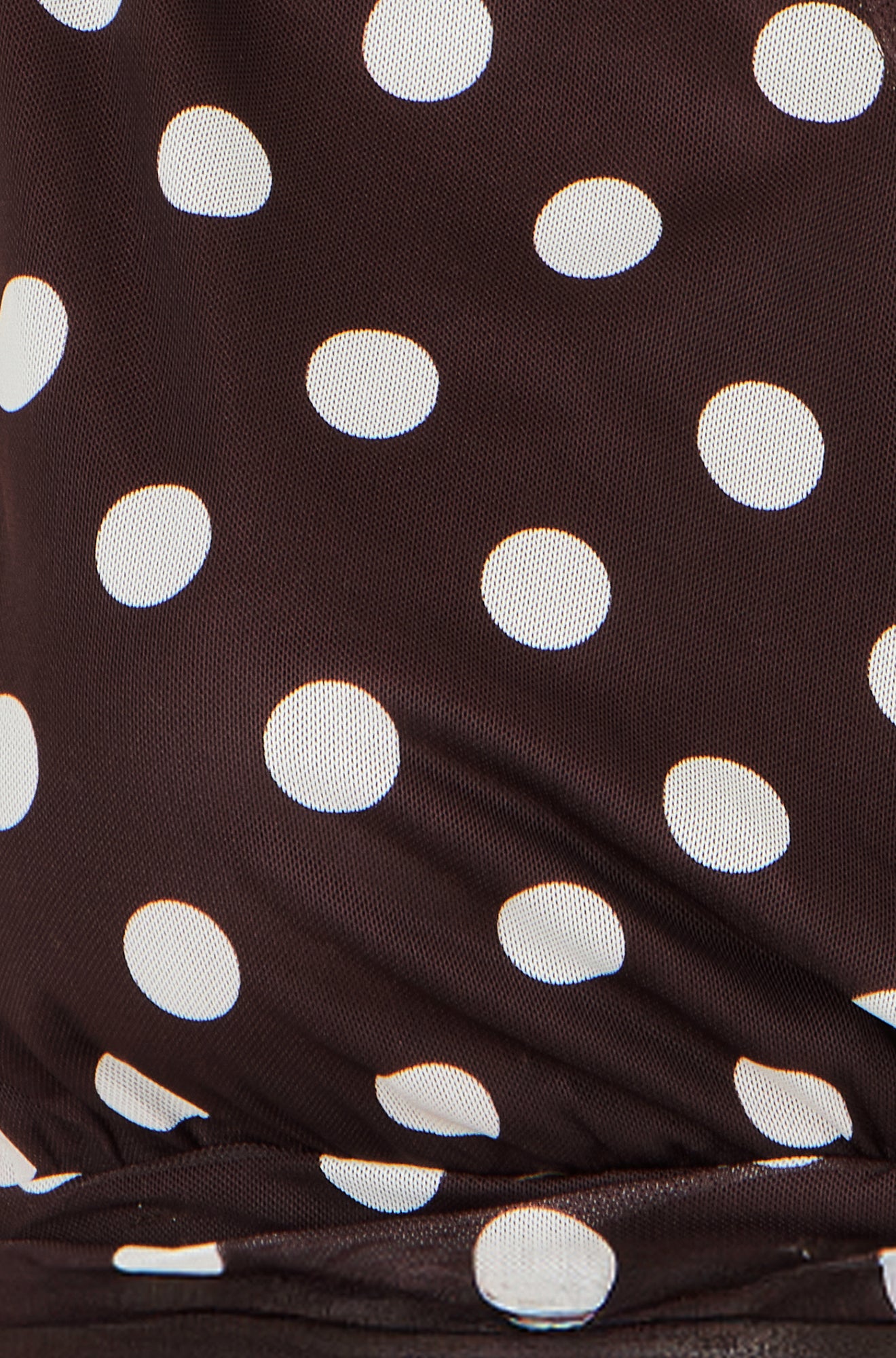 Yumi Brown Polka Dot Mesh Wrap Skater Dress With Pockets Dress Occasion Yumi