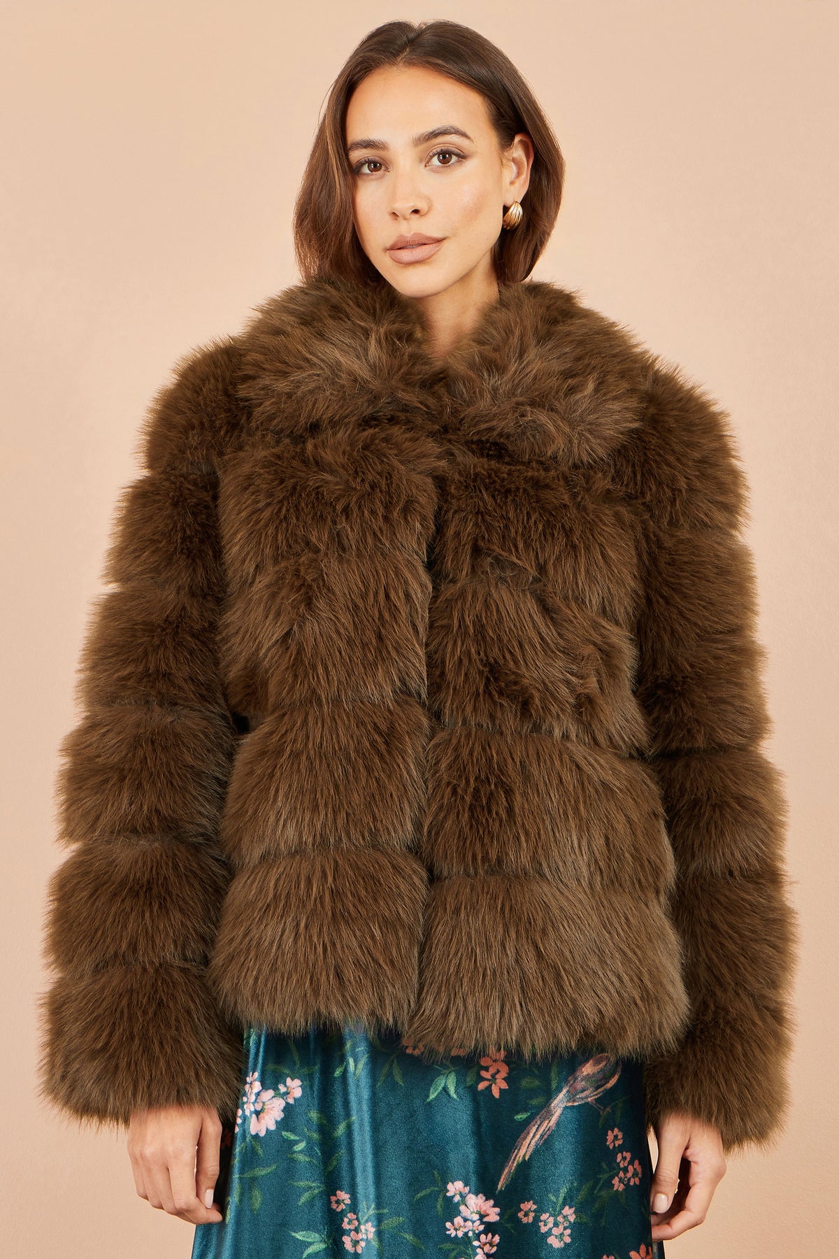 Yumi Brown Luxe Faur Fur Coat