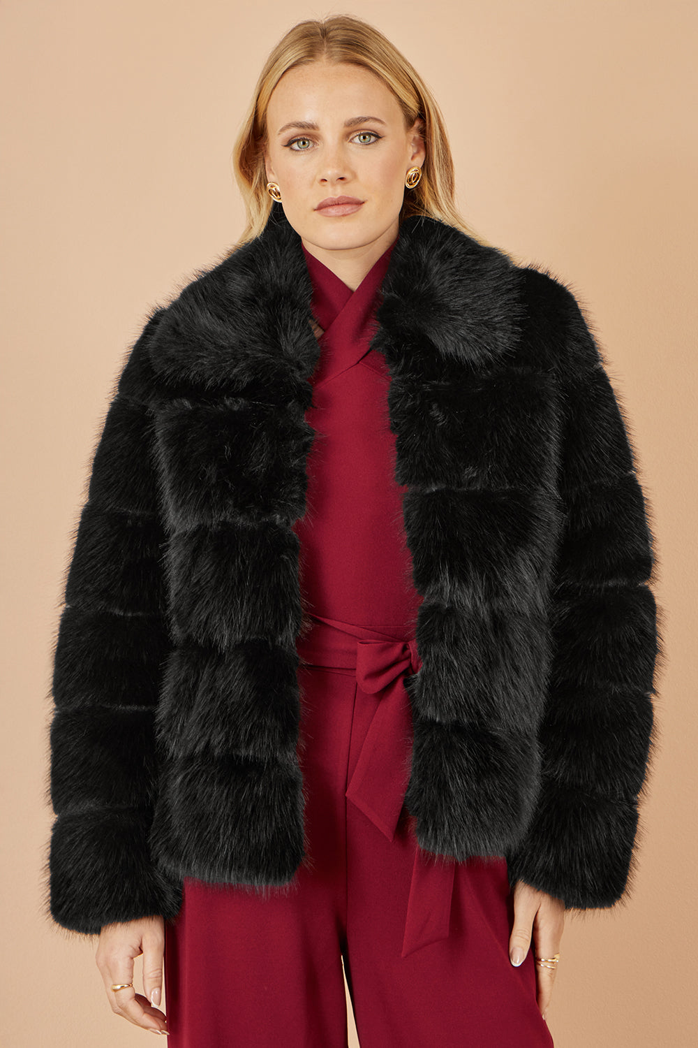 Yumi Black Luxe Faur Fur Coat COAT Yumi