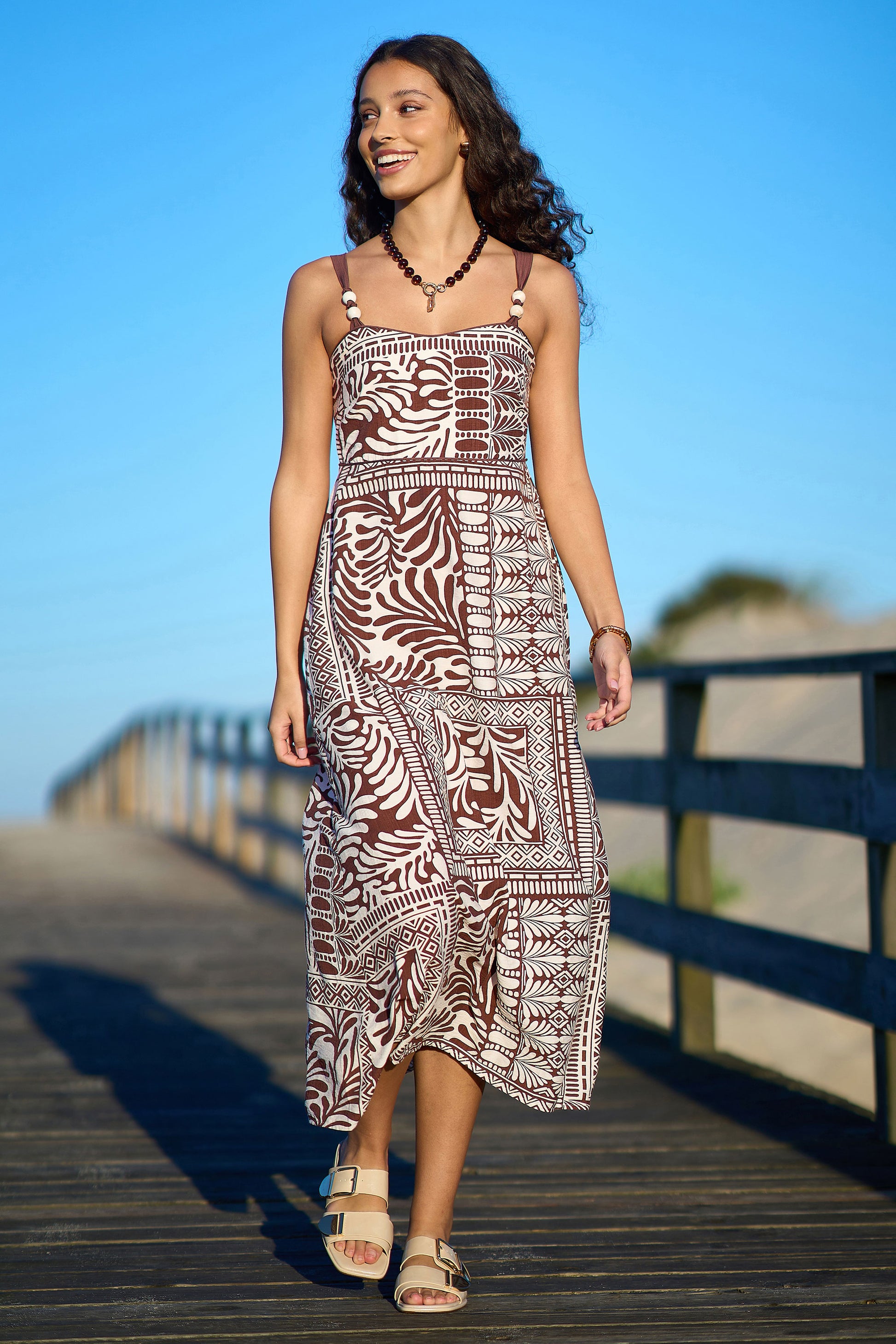 tile print maxi dress Geometric Tile Print Halter Maxi Dress Teal
