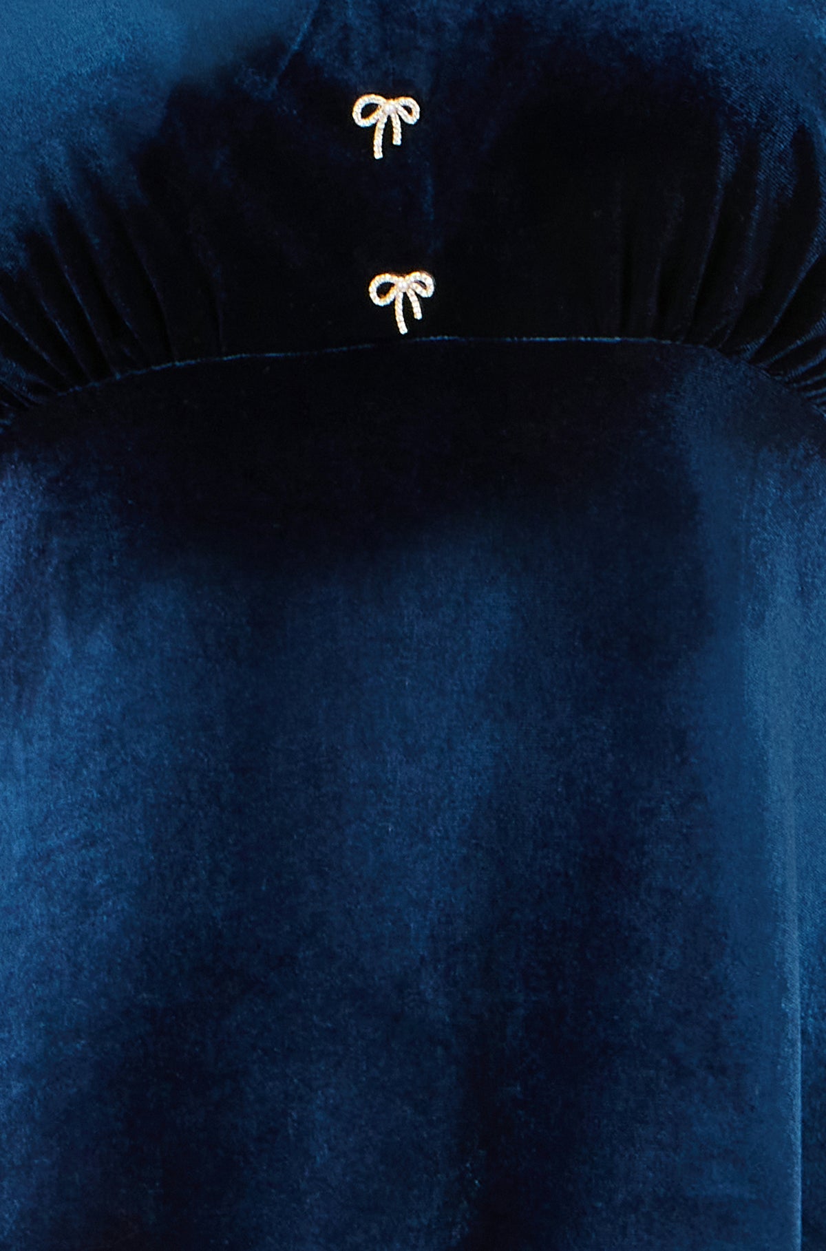 Yumi Navy Velvet Skater Dress With Dimante Bow Detail Dress Party Yumi