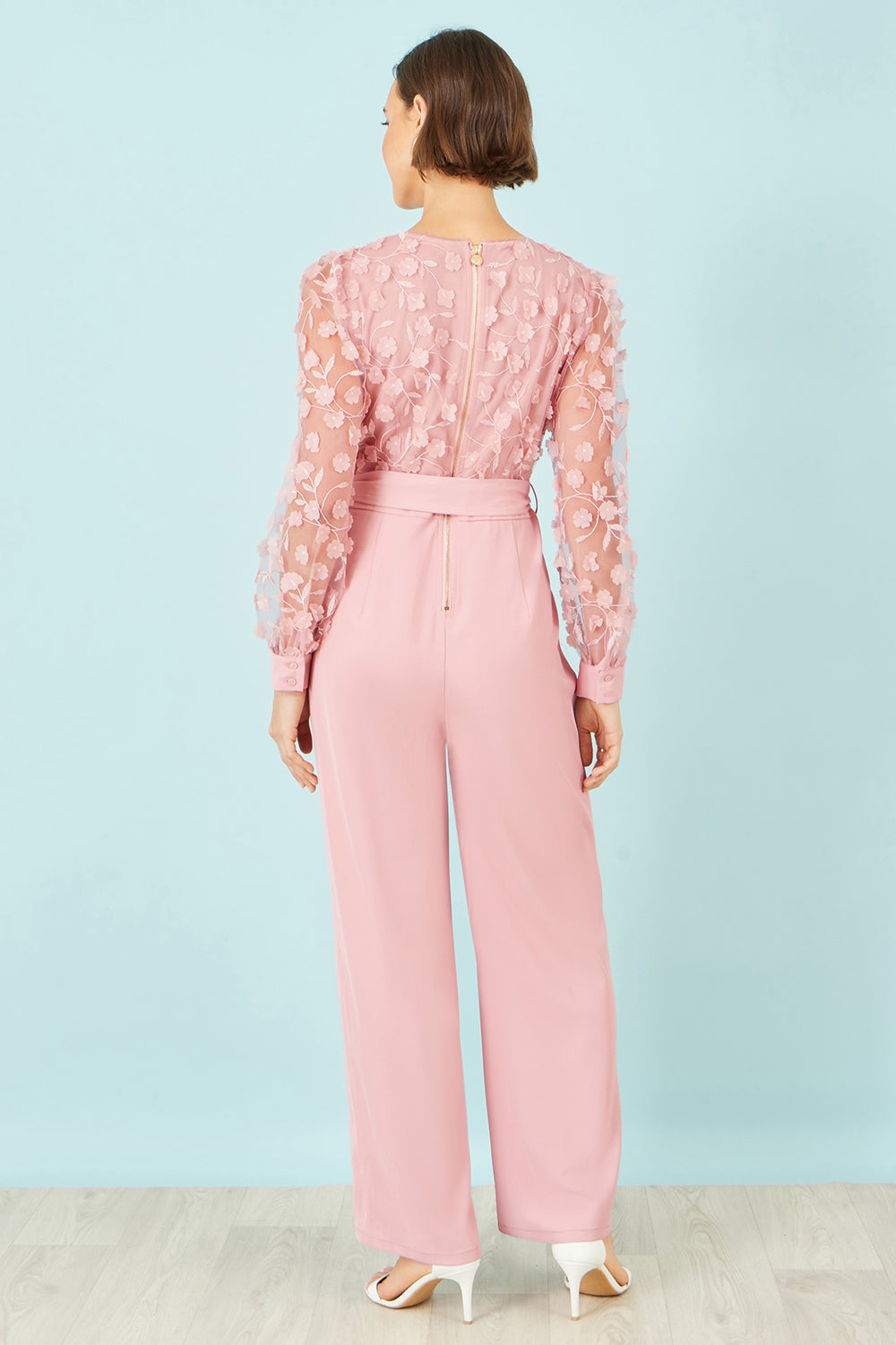 Yumi Pink Flower Applique Jumpsuit JUMPSUIT Yumi
