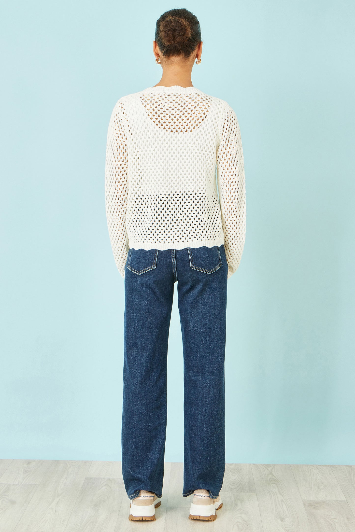 Yumi White Flower Crochet Cardigan Knit Cardigan Yumi