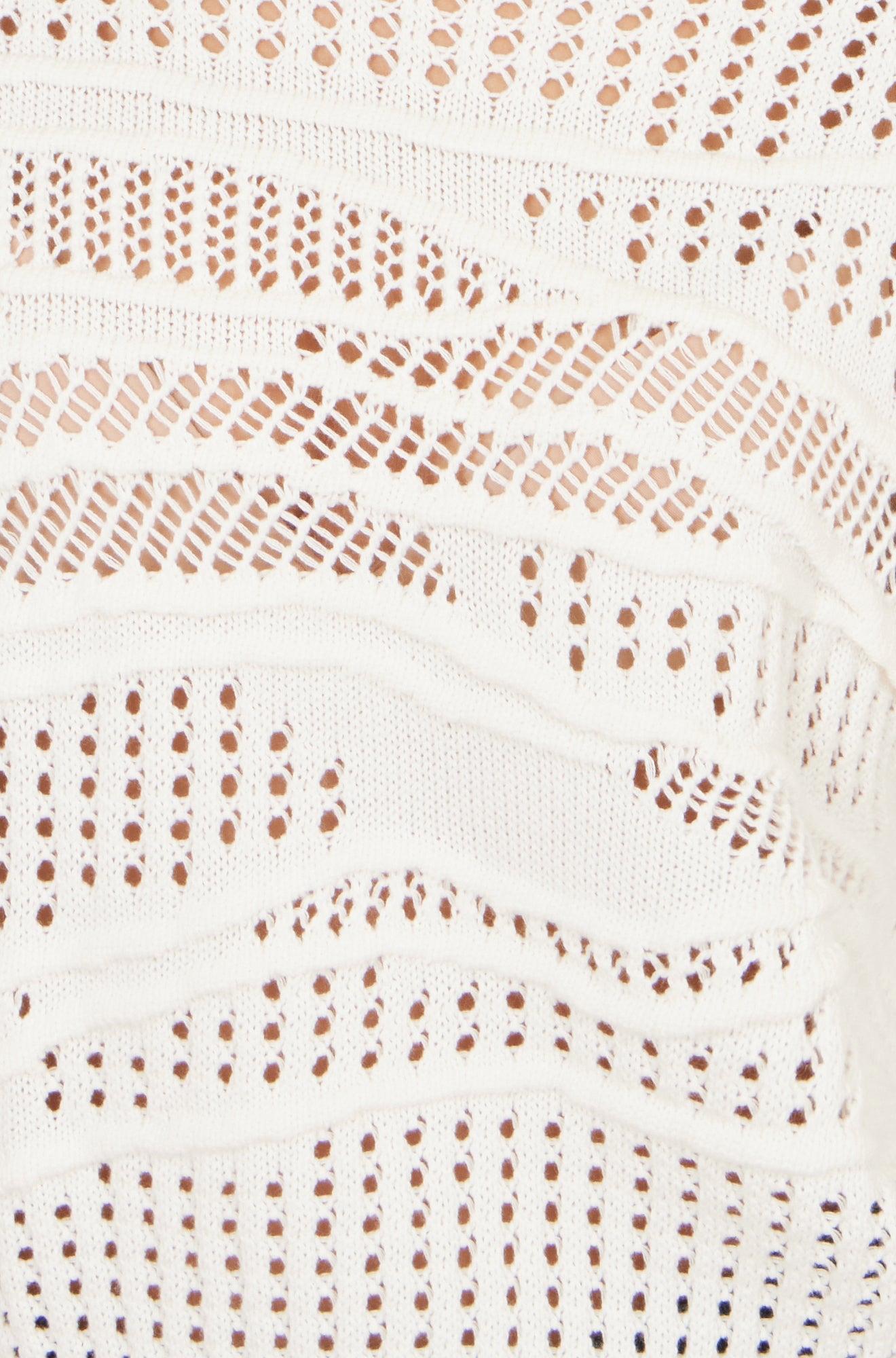 Yumi White Wave Pointelle Knitted Jumper Knit Jumper Yumi