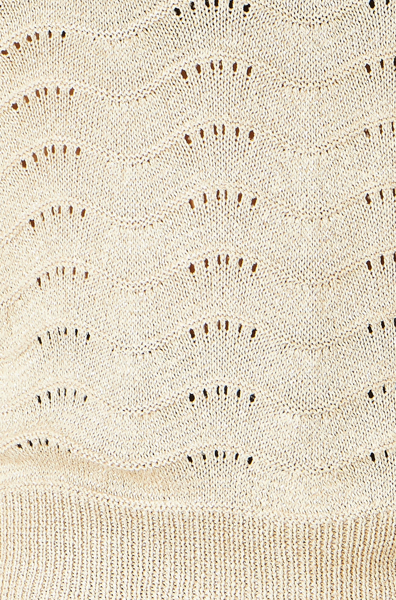 Yumi Beige Wave Metallic Thread Relaxed Jumper Knit Jumper Yumi