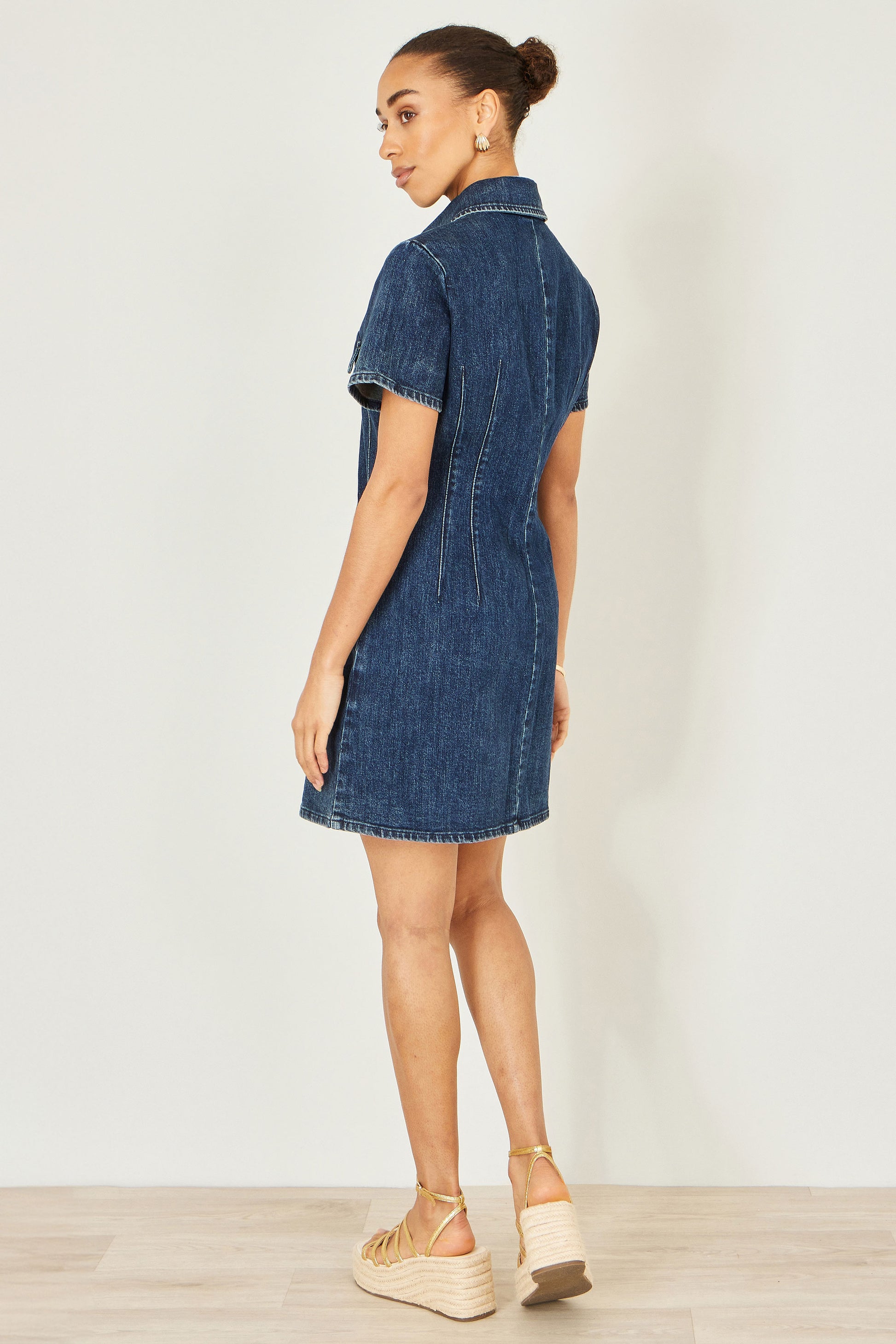 yumi denim dress Buy Yumi Blue Denim Stretch Shirt Dress With Pocket Details from Next USA