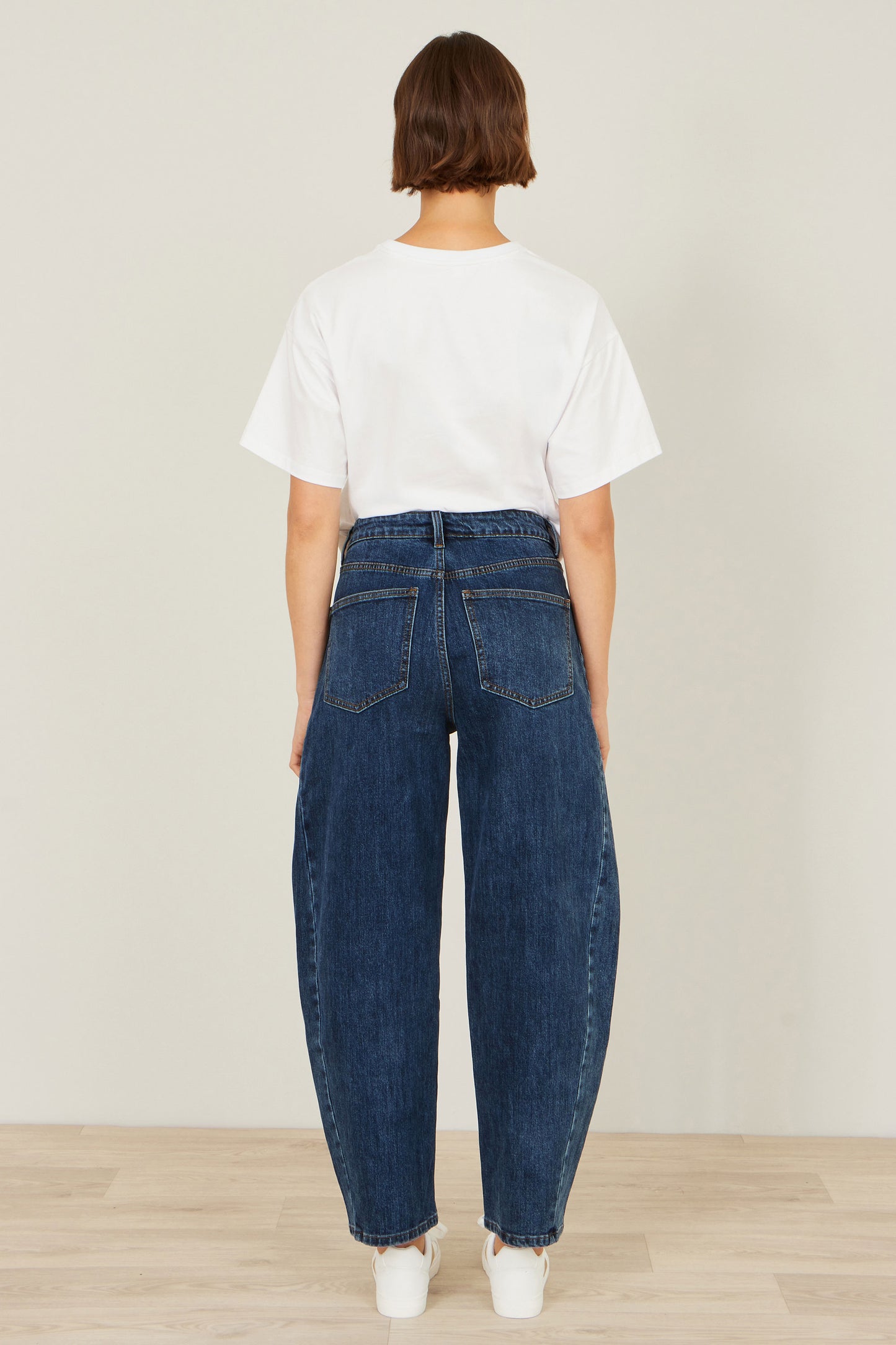 Yumi Blue Denim Barrel Relaxed Fit Jeans TROUSER Yumi