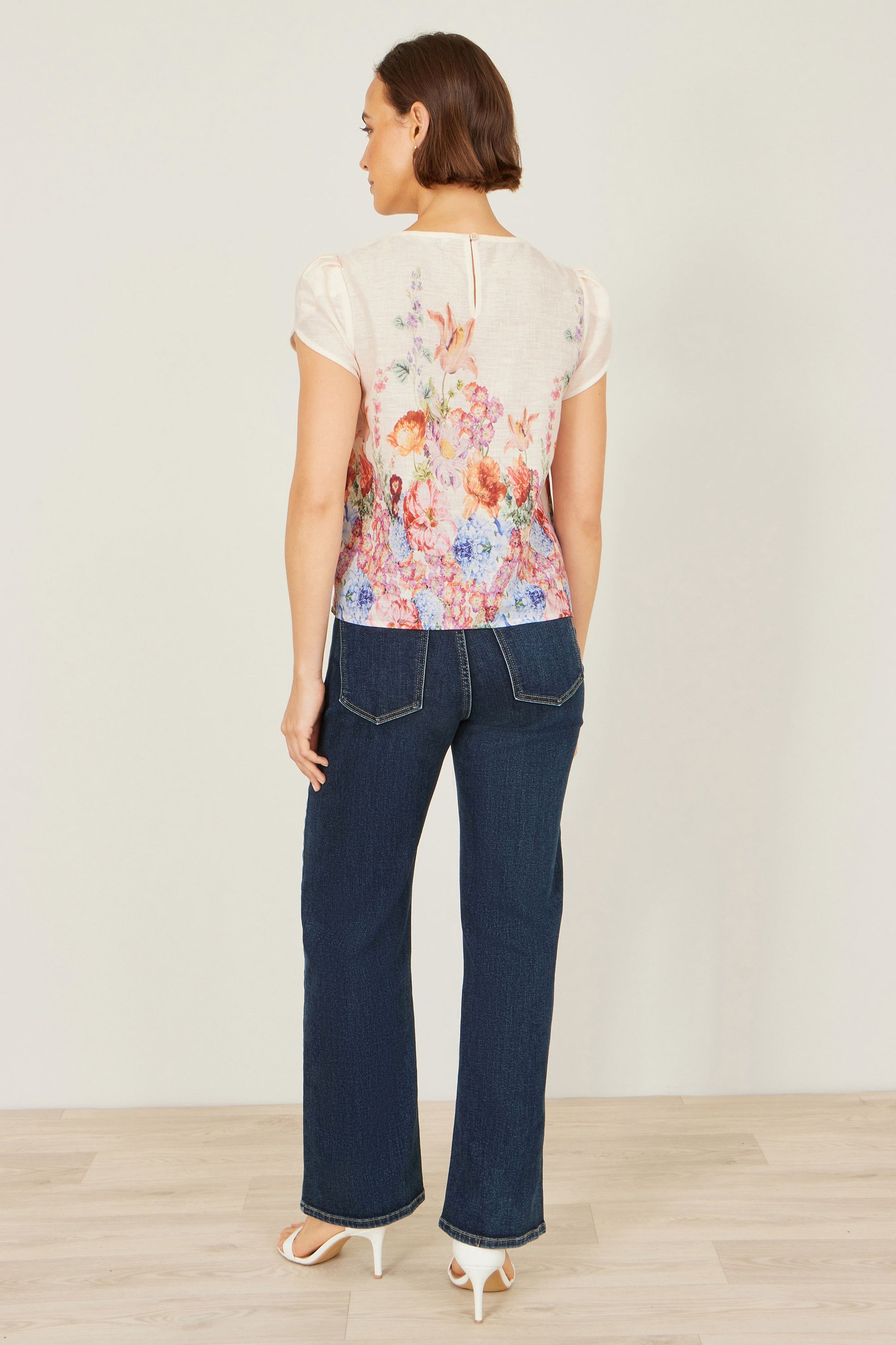 Yumi Pink Floral Border Top Tops Yumi