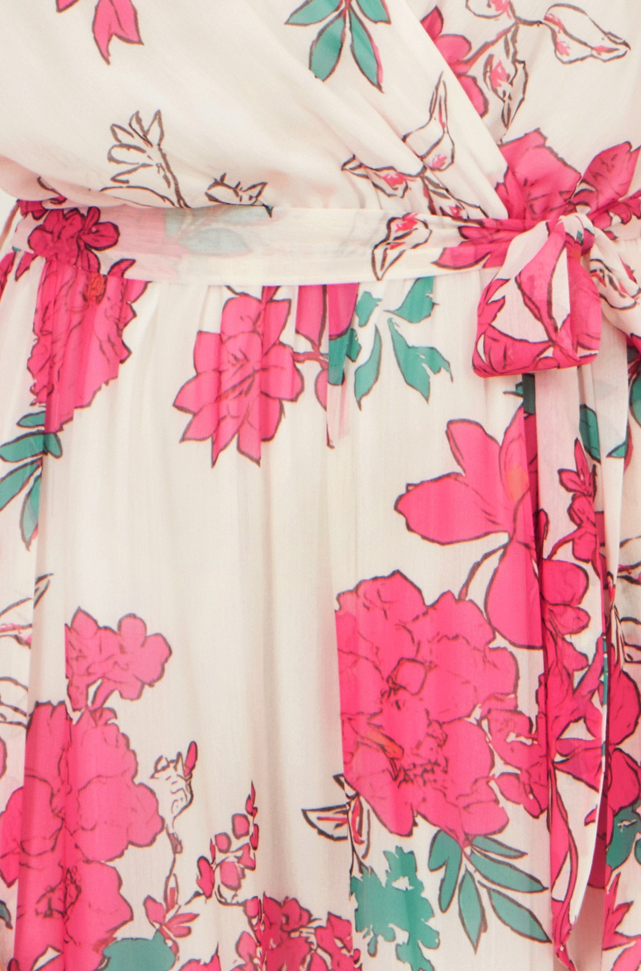 Yumi Pink Blossom Print Maxi Wrap Dress Dress Occasion Yumi