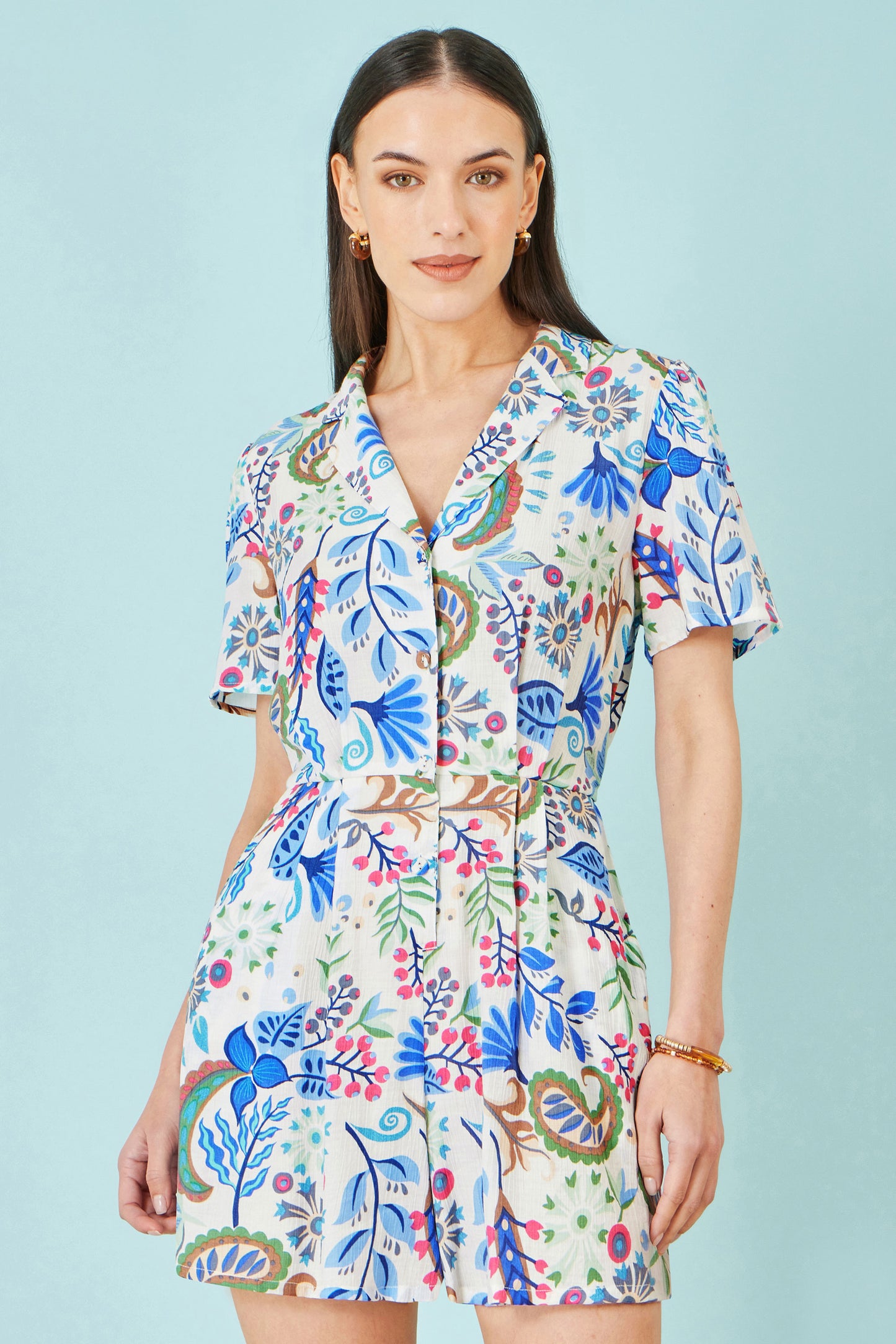 Yumi Multicolour Paisley Retro Print Playsuit PLAYSUIT Yumi