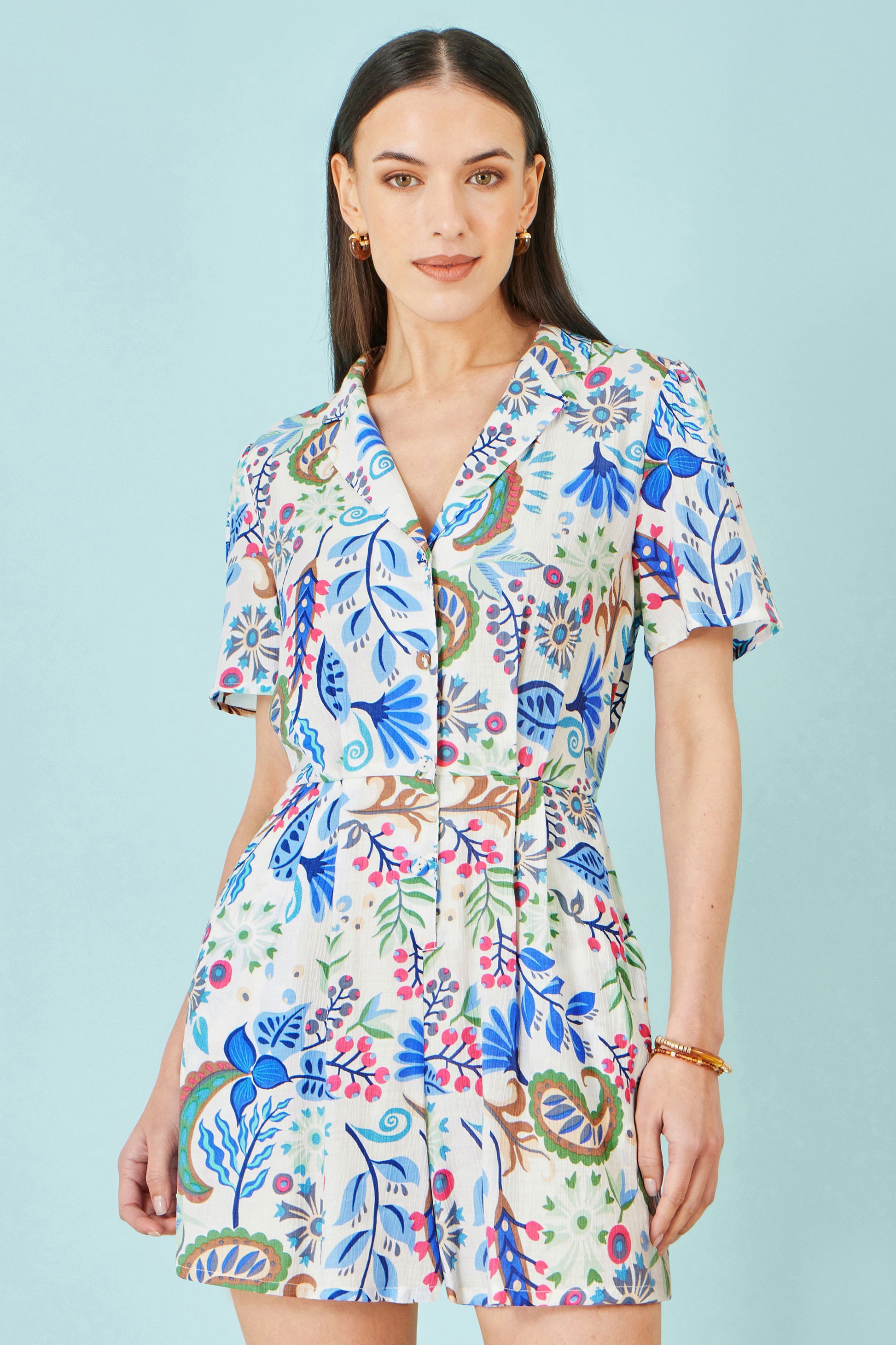 Yumi Multicolour Paisley Retro Print Playsuit PLAYSUIT Yumi