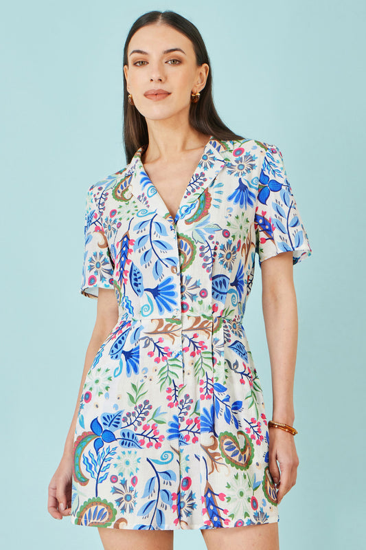 Yumi Multicolour Paisley Retro Print Playsuit PLAYSUIT Yumi