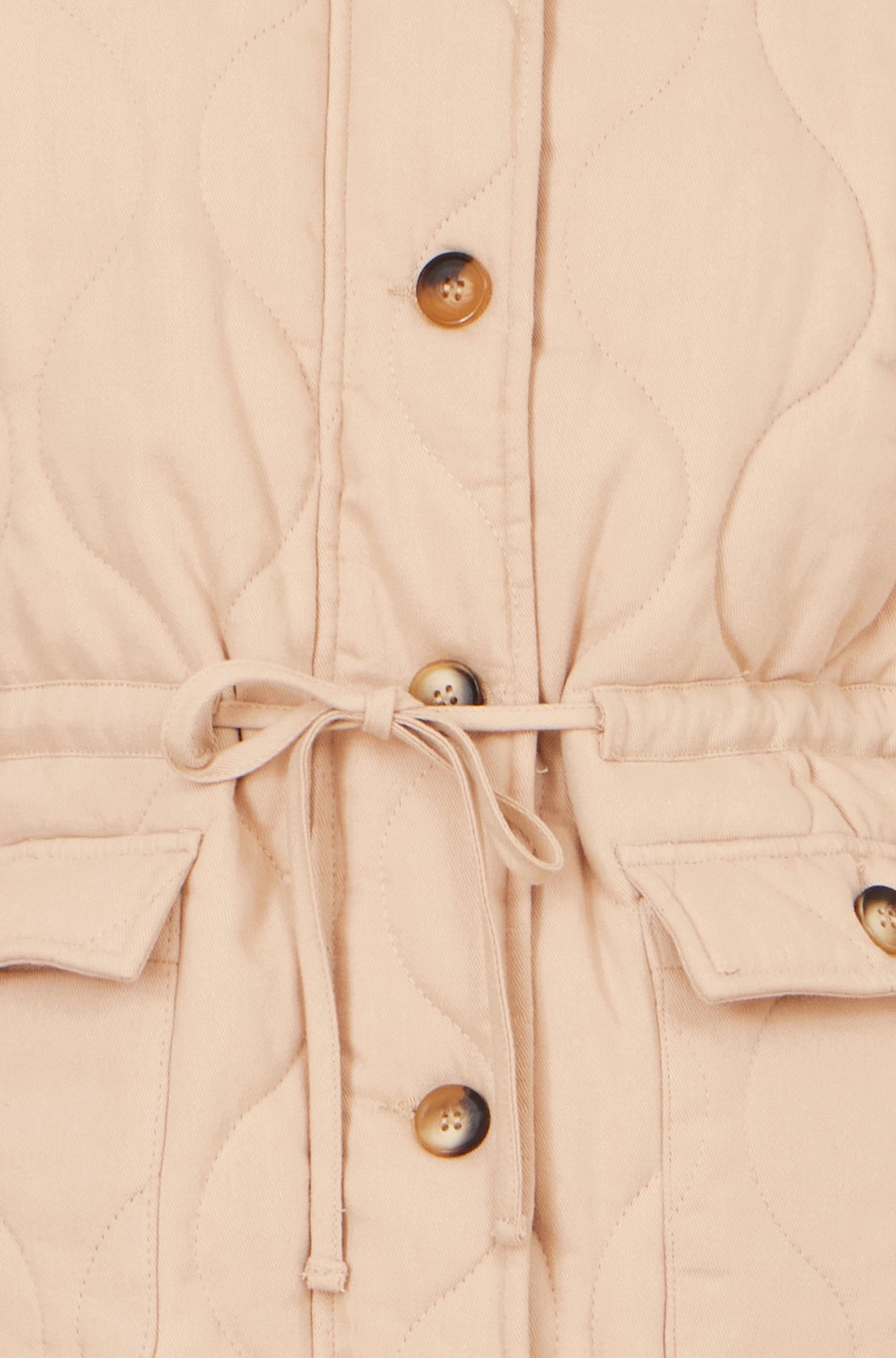 Yumi Beige Quilted Utility Gilet Outerwear Yumi