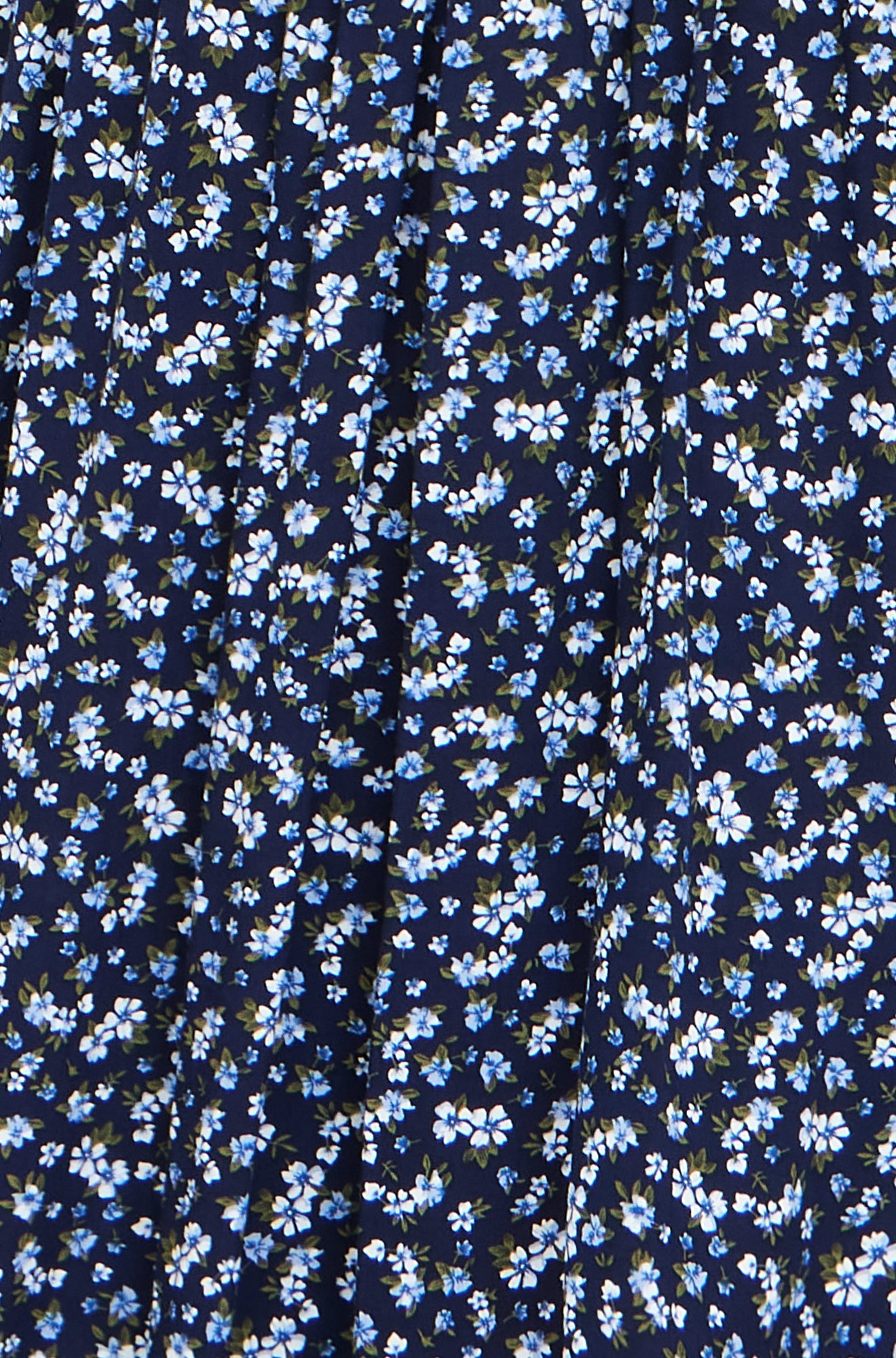 Yumi Navy Ditsy Floral Midi Shirt Dress With Ruched Waist Dress Casual Yumi