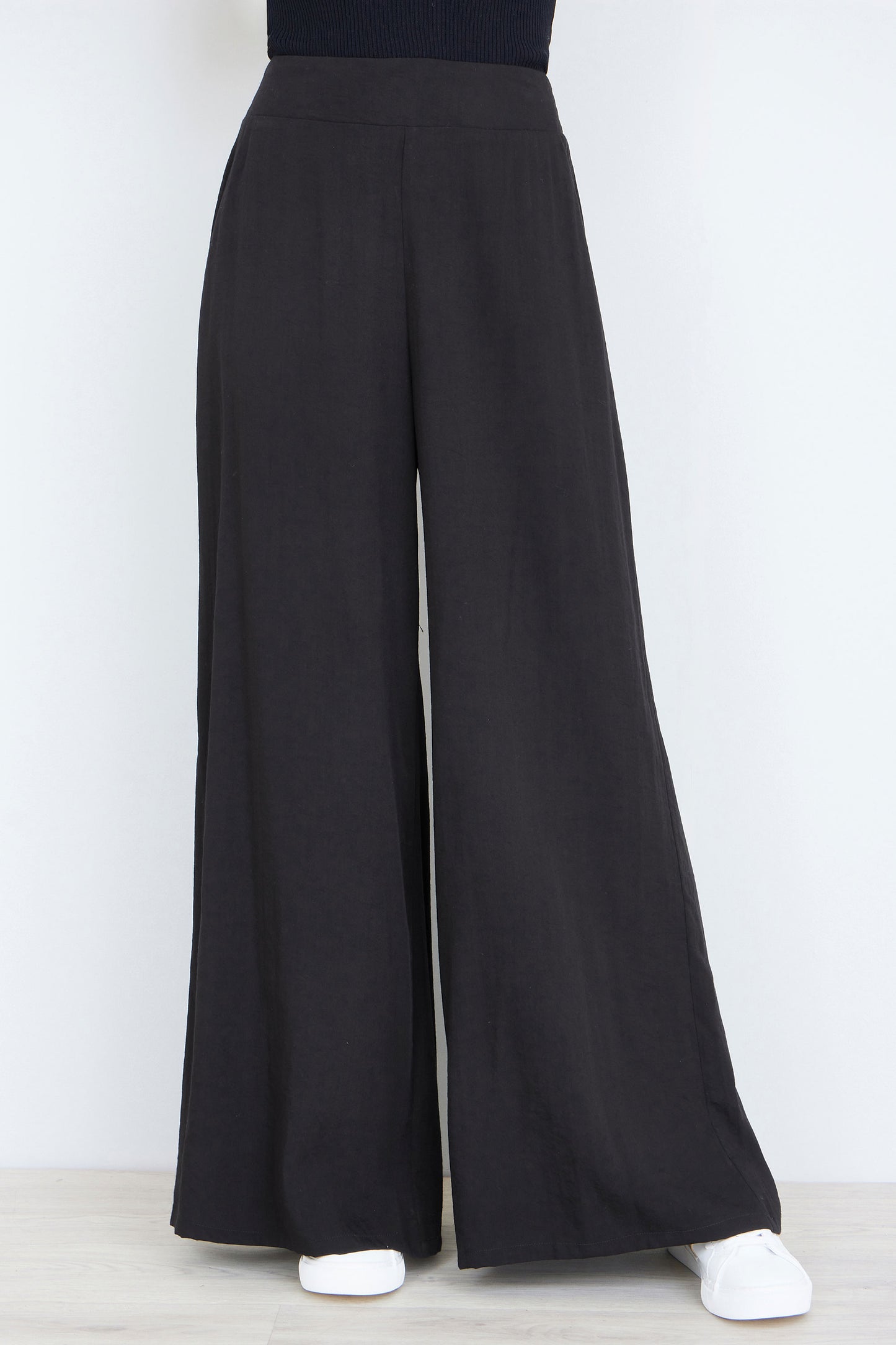 Yumi Black Wide Leg Palazzo Trousers TROUSER Yumi