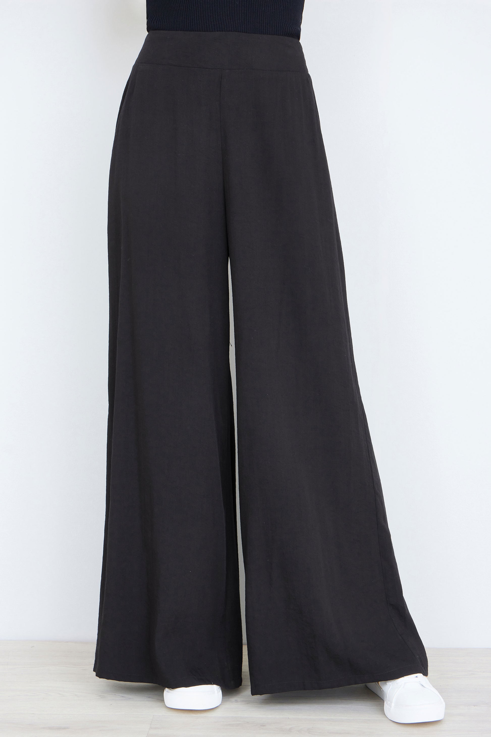 Yumi Black Wide Leg Palazzo Trousers TROUSER Yumi