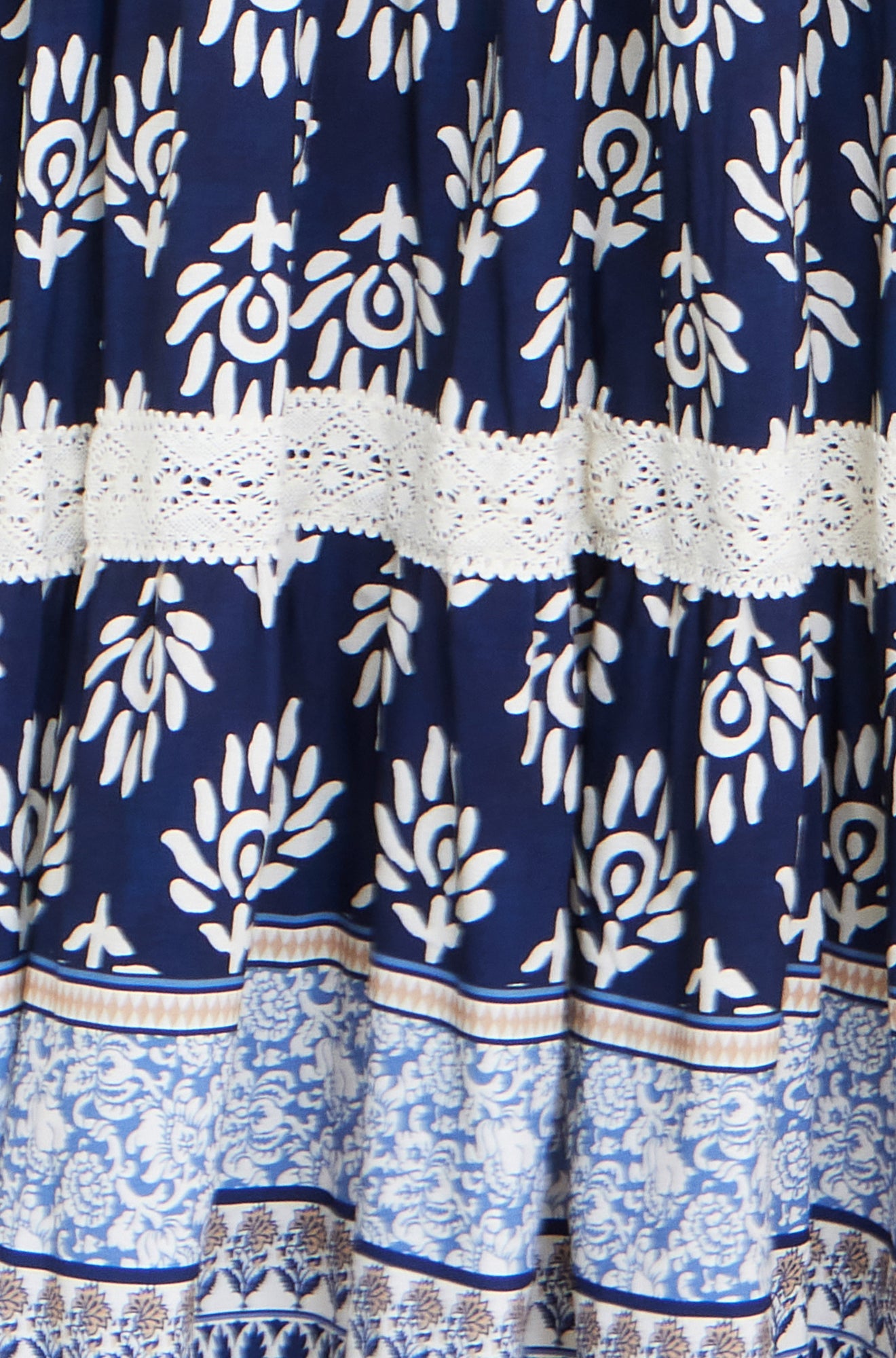 Yumi Navy Viscose Paisley Print Midi Sun Dress Beachwear Yumi