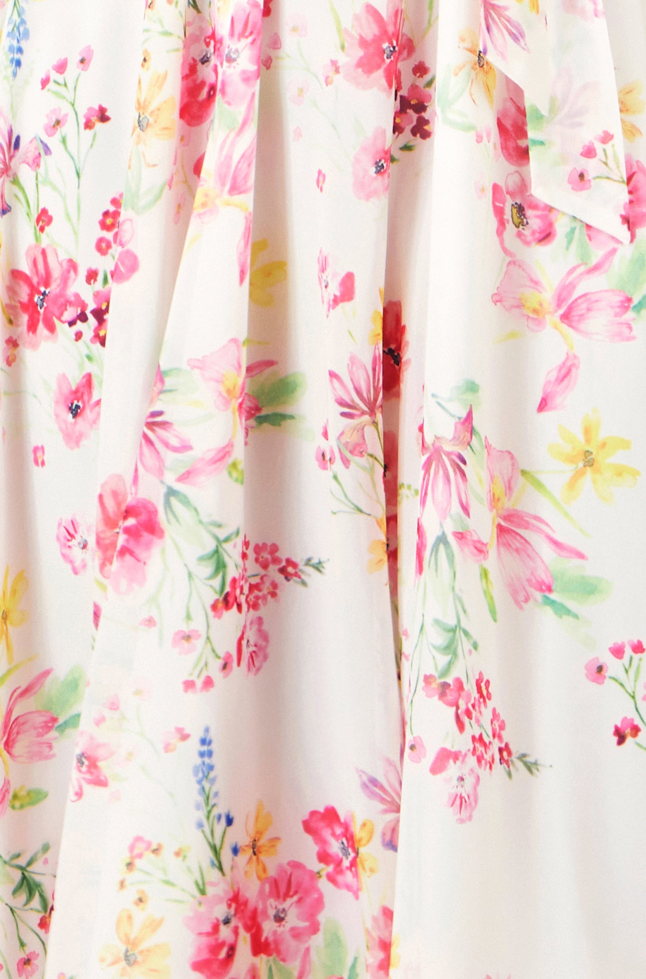 Yumi White Delicate Floral Midi Skater Dress Dress Casual Yumi